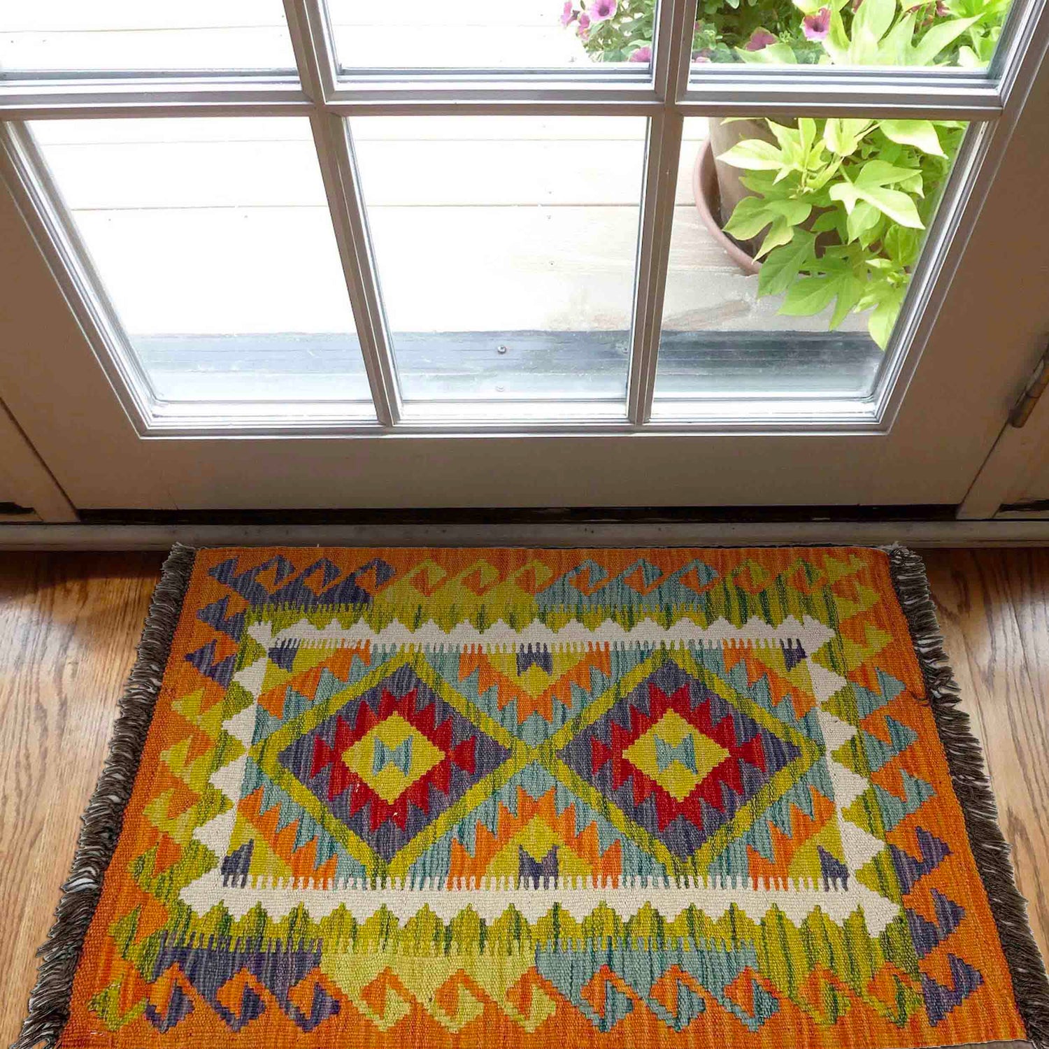 Handmade Vegetable Kelim 2' 1" x 2' 11" (ft) - No. Y39255