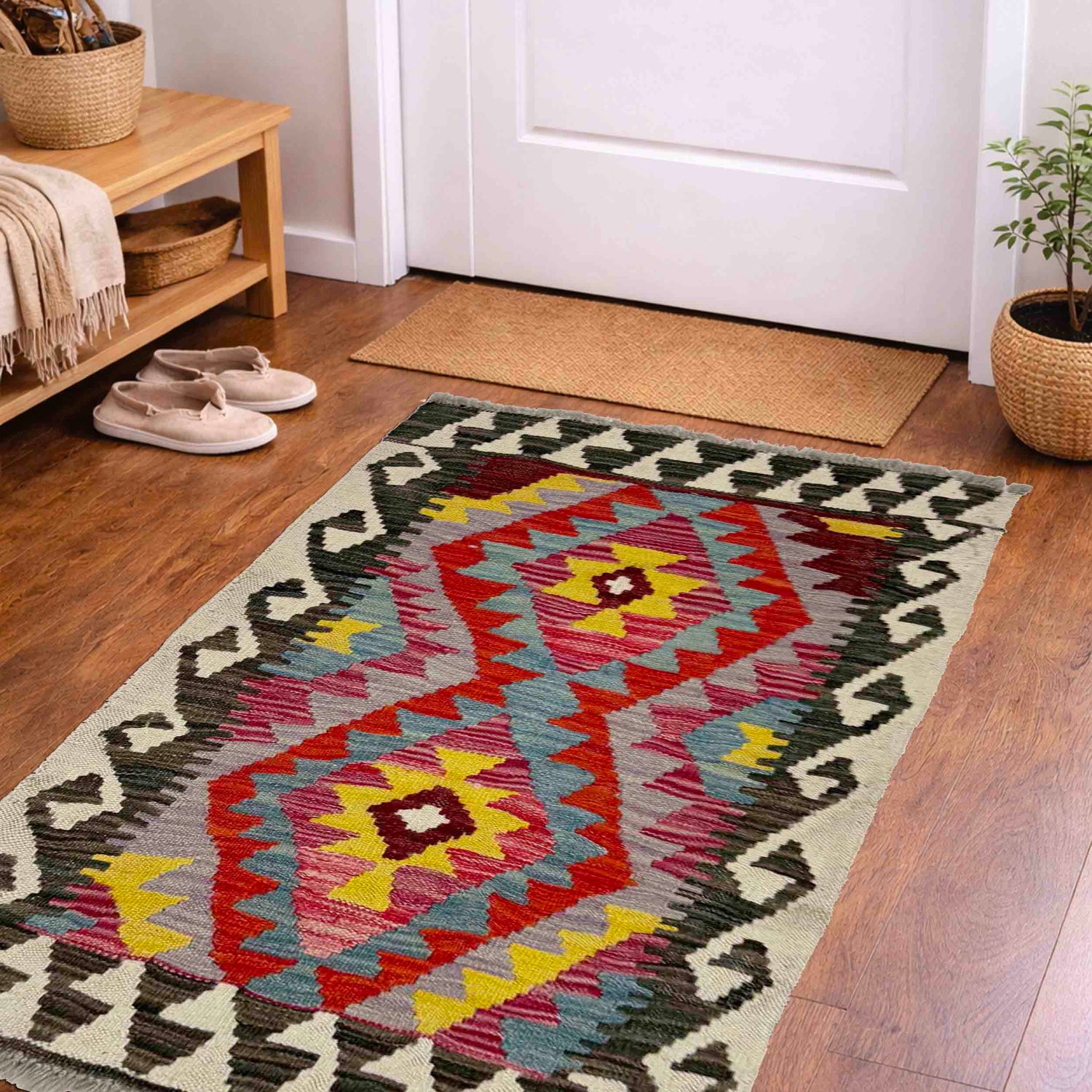 Handmade Vegetable Kilim 2' 0" x 2' 11" (ft) - No. Y39256