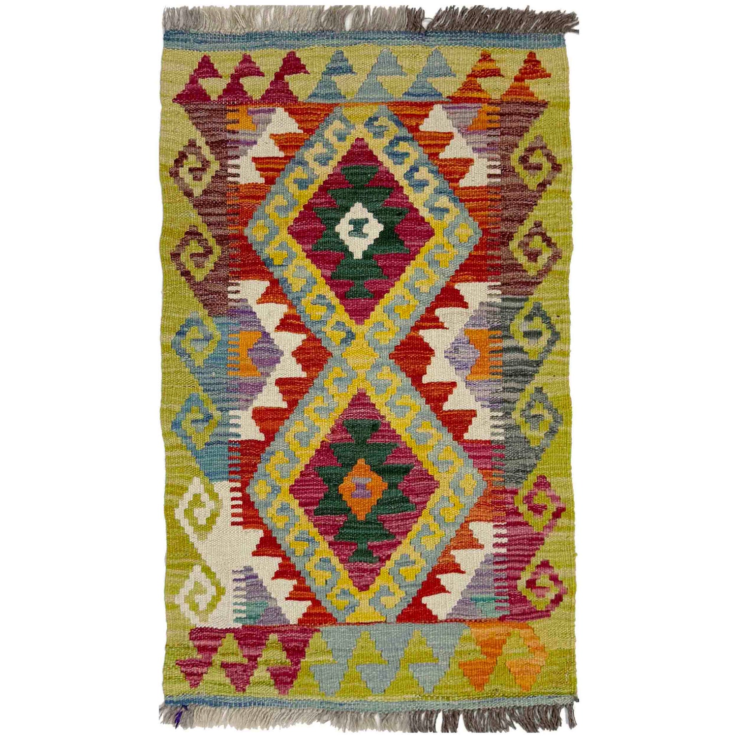 Handmade Vegetable Kilim 1' 11" x 3' 1" (ft) - No. Y39258