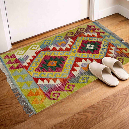 Handmade Vegetable Kilim 1' 11" x 3' 1" (ft) - No. Y39258