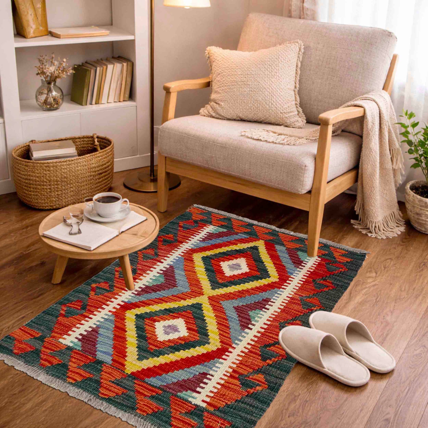 Handmade Vegetable Kilim 1' 11" x 2' 8" (ft) - No. Y39260