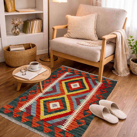 Handmade Vegetable Kilim 1' 11" x 2' 8" (ft) - No. Y39260