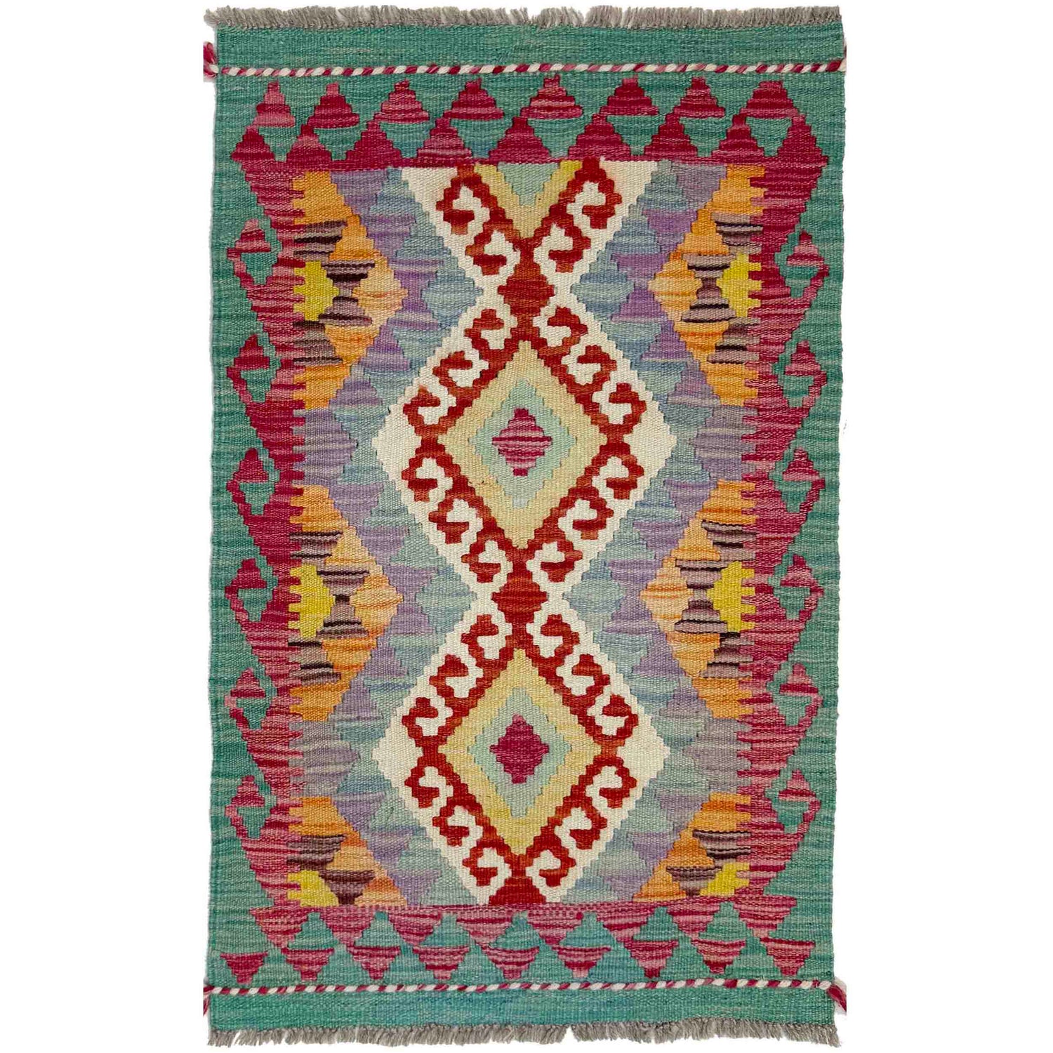 Handmade Vegetable Kelim 1' 10" x 3' 1" (ft) - No. Y39261