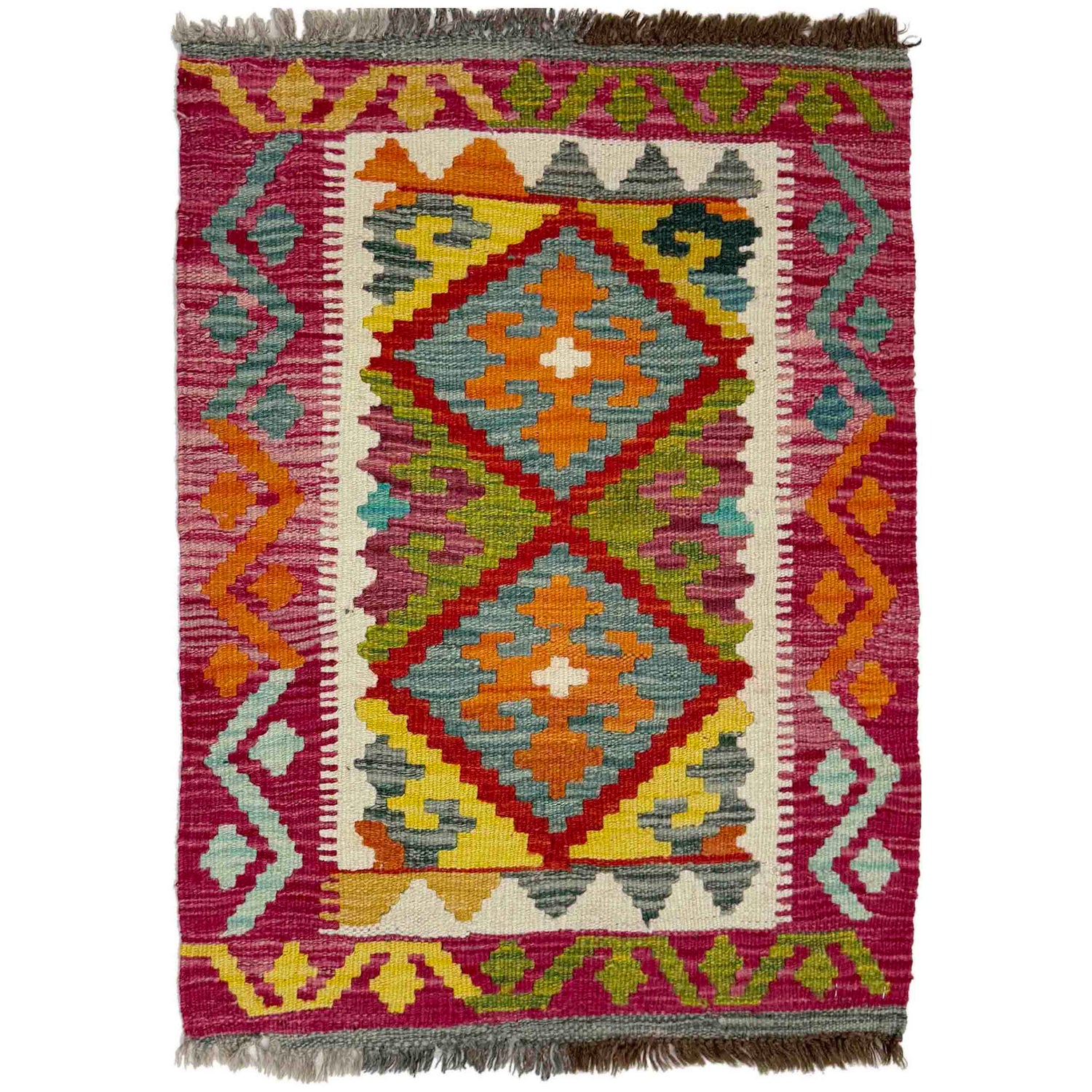 Handmade Vegetable Kilim 2' 1" x 2' 9" (ft) - No. Y39262