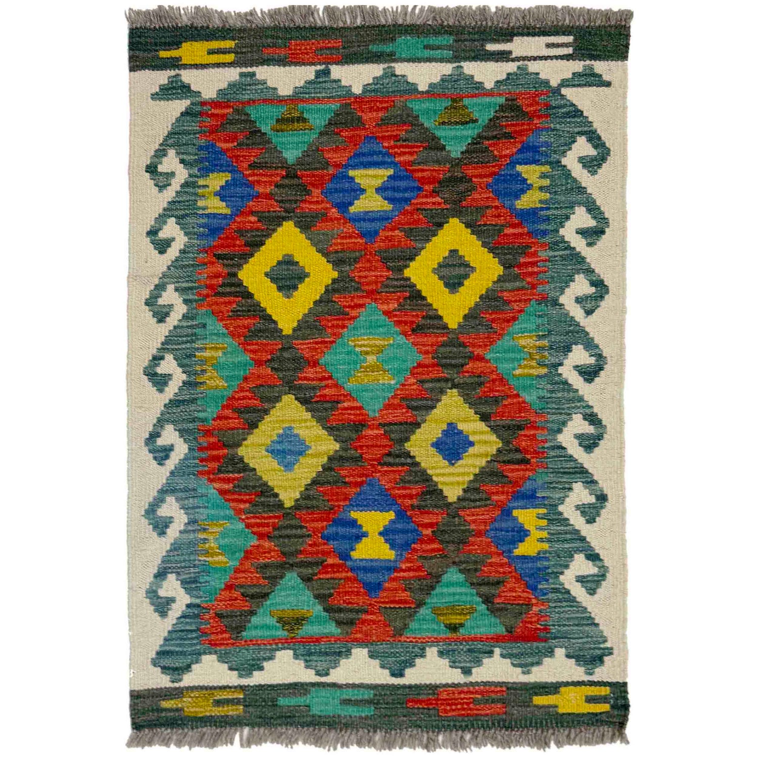 Handmade Vegetable Kilim 2' 1" x 2' 9" (ft) - No. Y39266