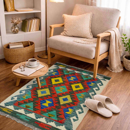 Handmade Vegetable Kilim 2' 1" x 2' 9" (ft) - No. Y39266
