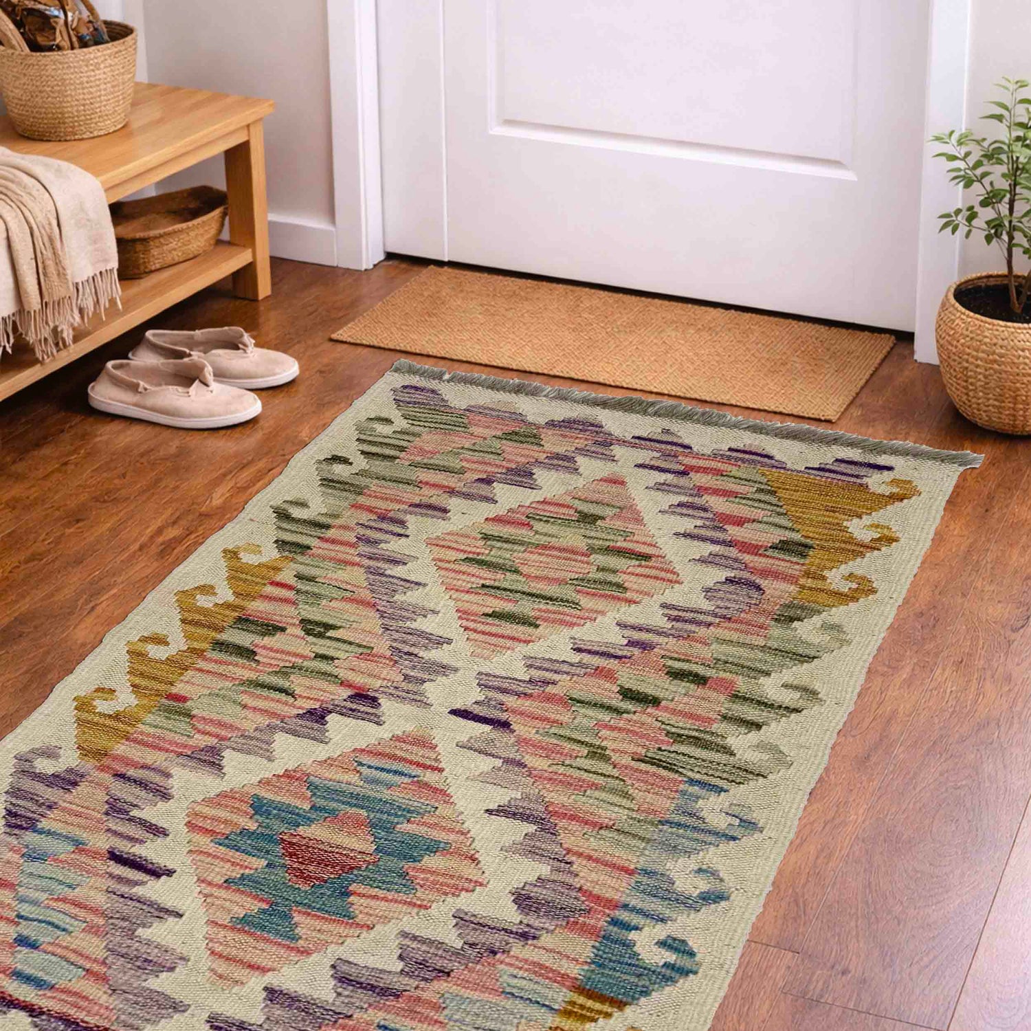 Handmade Vegetable Kilim 1' 10" x 3' 5" (ft) - No. Y39268