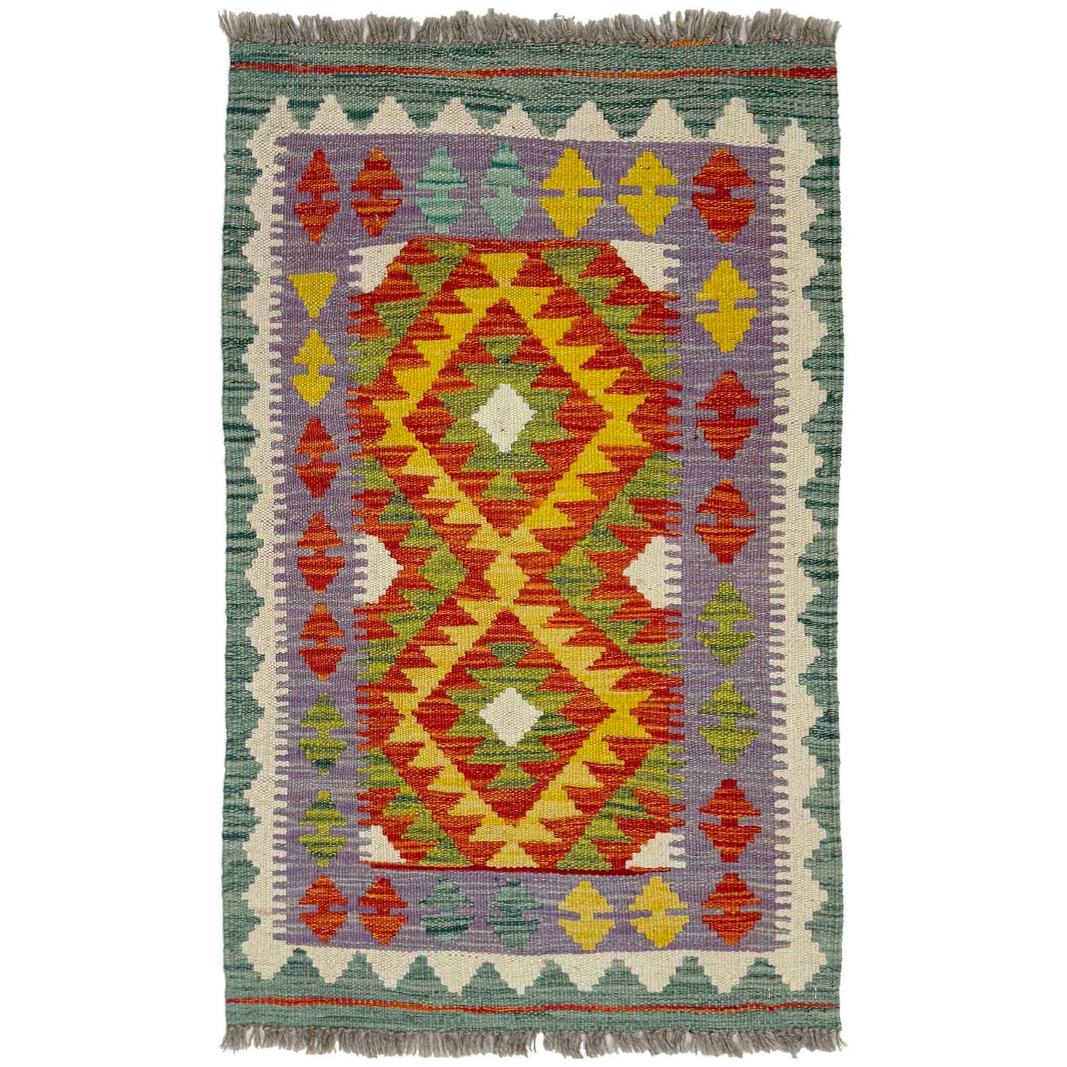 Handmade Vegetable Kelim 1' 10" x 3' 2" (ft) - No. Y39269