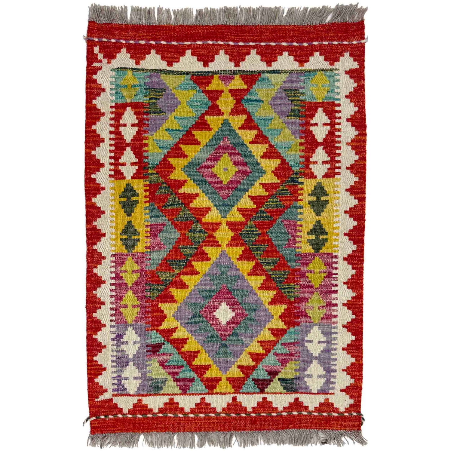 Handmade Vegetable Kelim 2' 0" x 2' 11" (ft) - No. Y39272