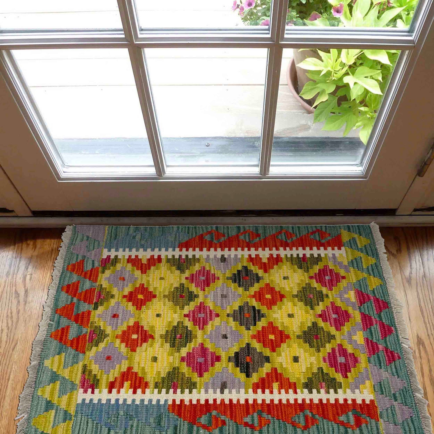 Handmade Vegetable Kelim 2' 0" x 2' 7" (ft) - No. Y39274