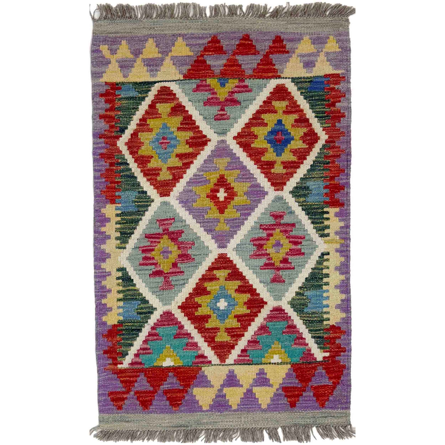 Handmade Vegetable Kilim 1' 11" x 3' 1" (ft) - No. Y39275