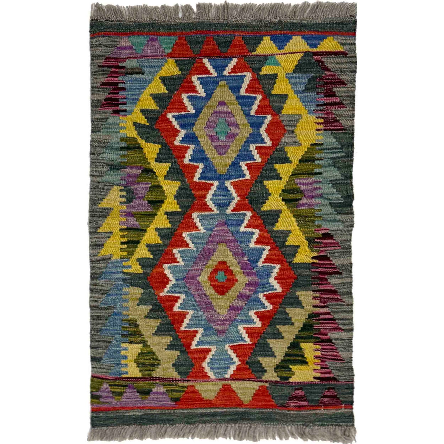 Handmade Vegetable Kilim 1' 9" x 2' 11" (ft) - No. Y39277