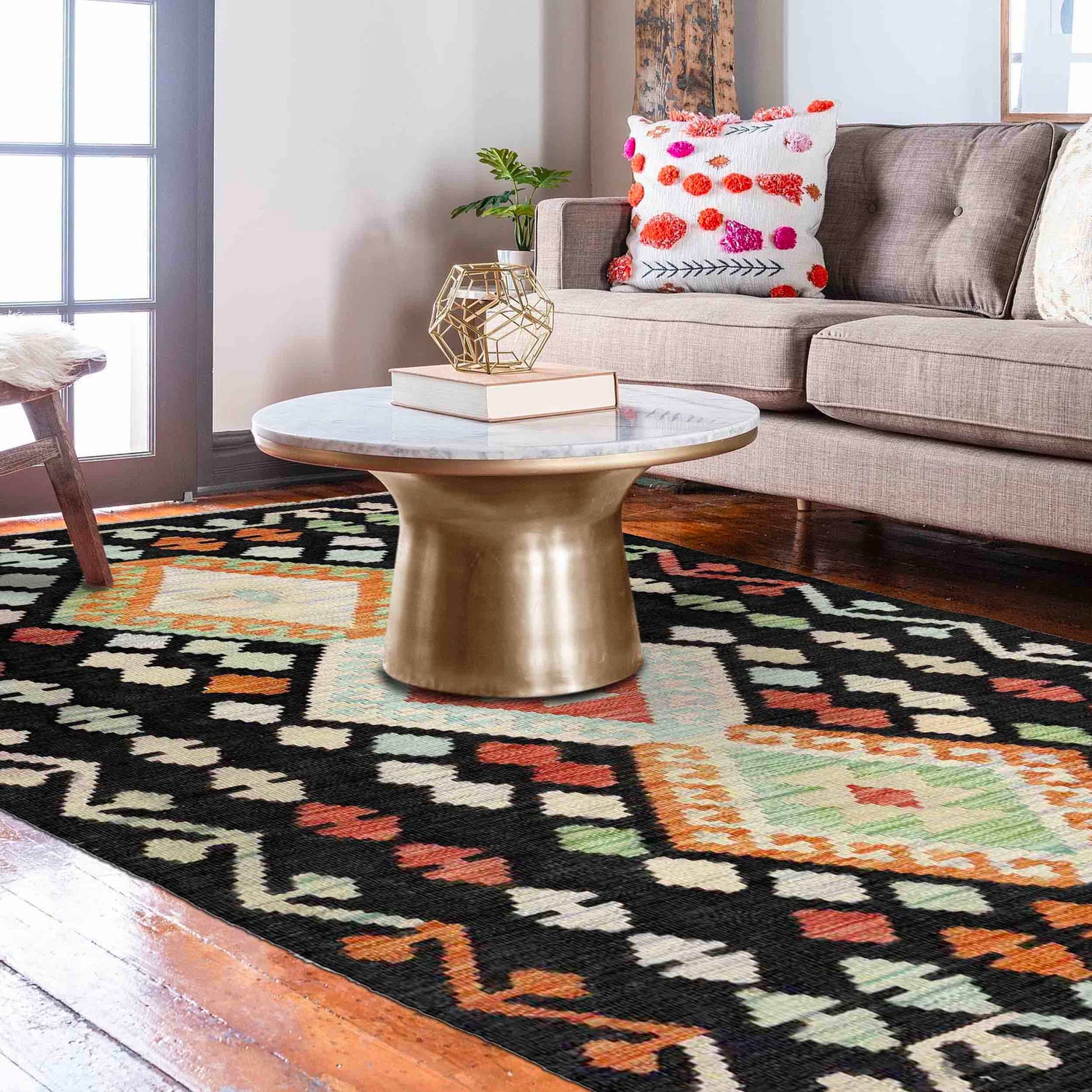 Handmade Vegetable Kilim 2' 9" x 5' 0" (ft) - No. Y39286