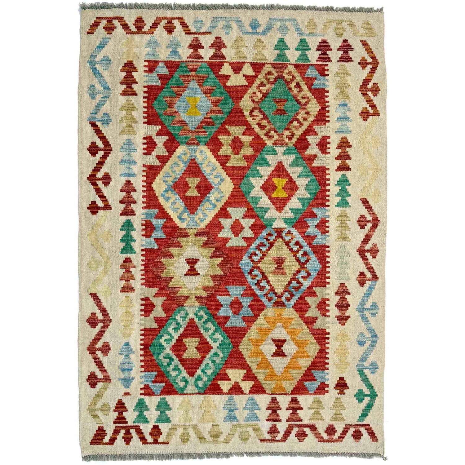 Handmade Vegetable Kilim 3' 3" x 4' 11" (ft) - No. Y39287