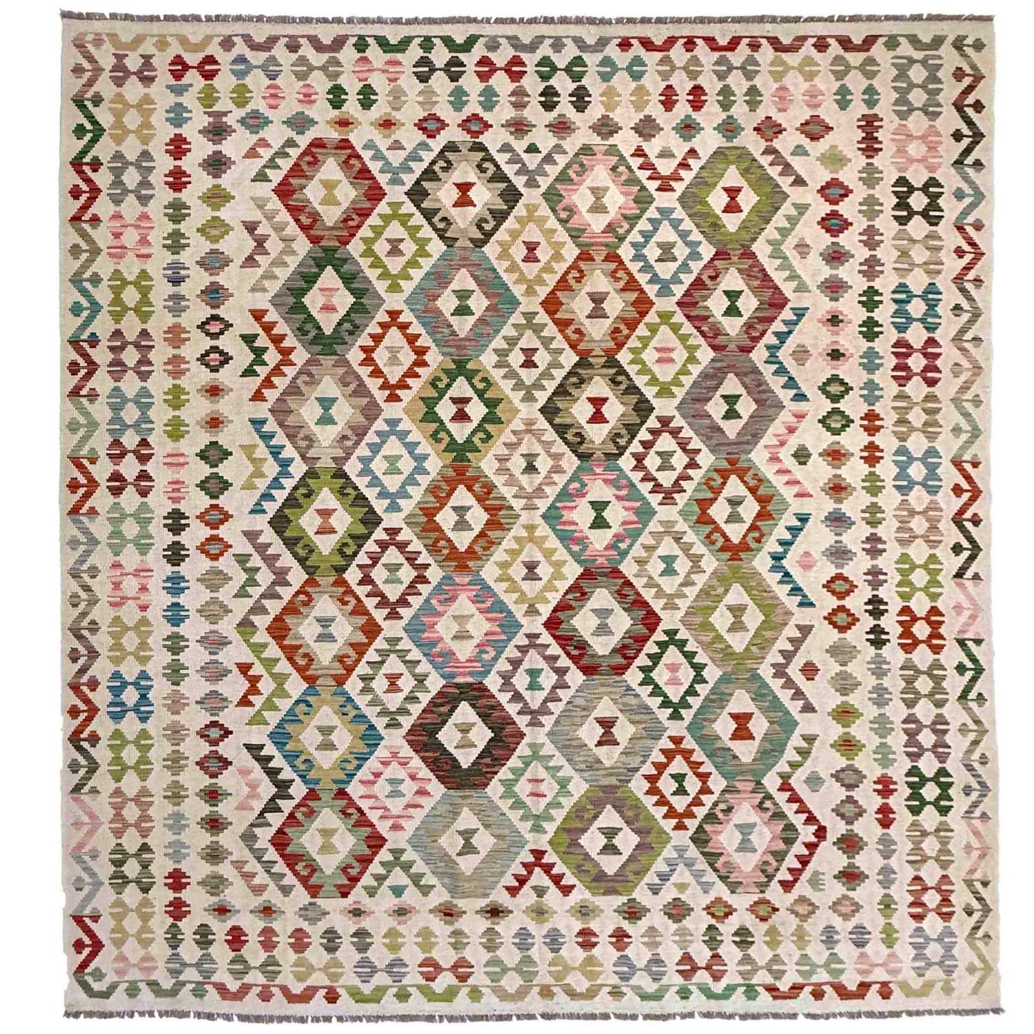 Handmade Vegetable Kelim 8' 2" x 9' 11" (ft) - No. Y39296