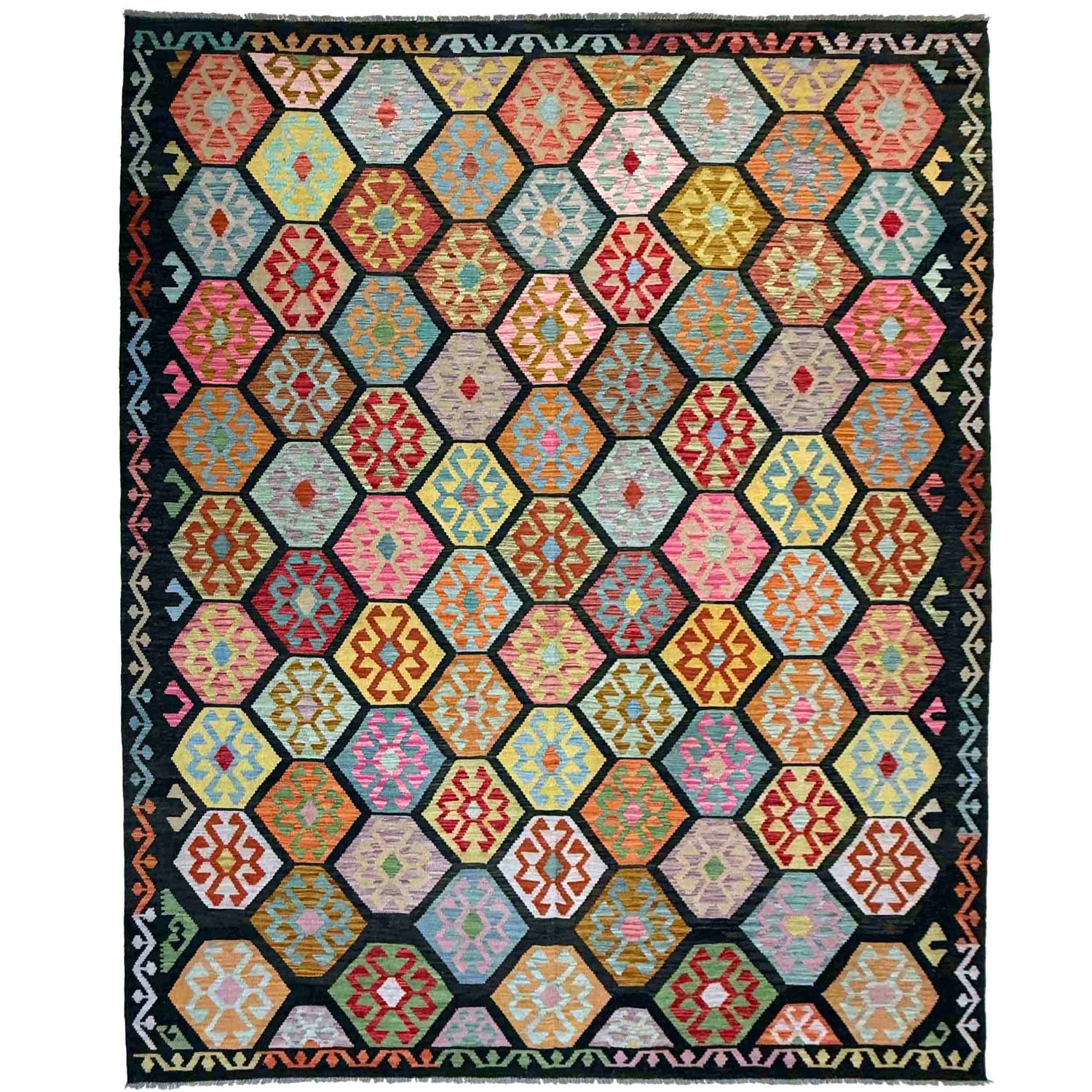 Handmade Vegetable Kilim 8' 2" x 11' 3" (ft) - No. Y39297