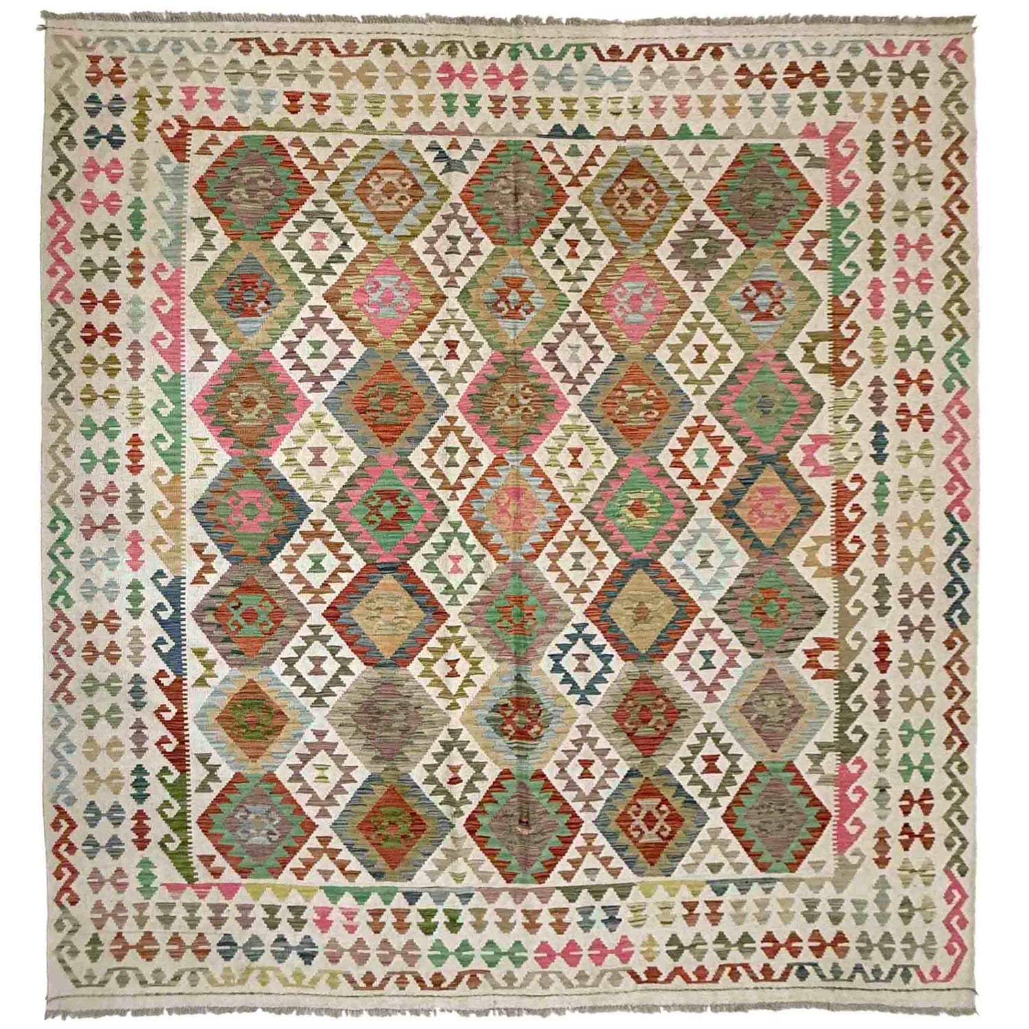 Handmade Vegetable Kilim 8' 5" x 9' 9" (ft) - No. Y39298