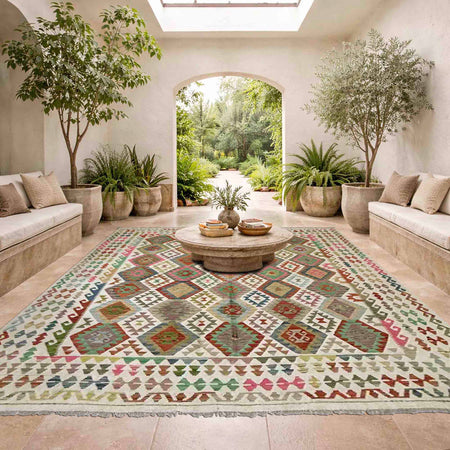 Handmade Vegetable Kilim 8' 5" x 9' 9" (ft) - No. Y39298