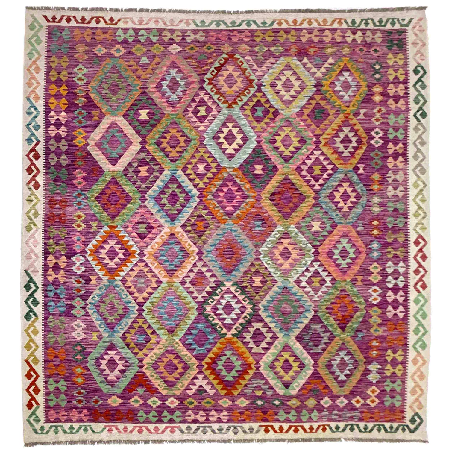 Handmade Vegetable Kelim 8' 9" x 10' 2" (ft) - No. Y39302