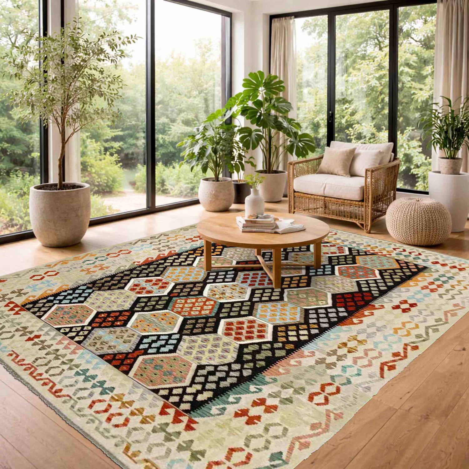 Handmade Vegetable Kelim 8' 1" x 11' 7" (ft) - No. Y39304
