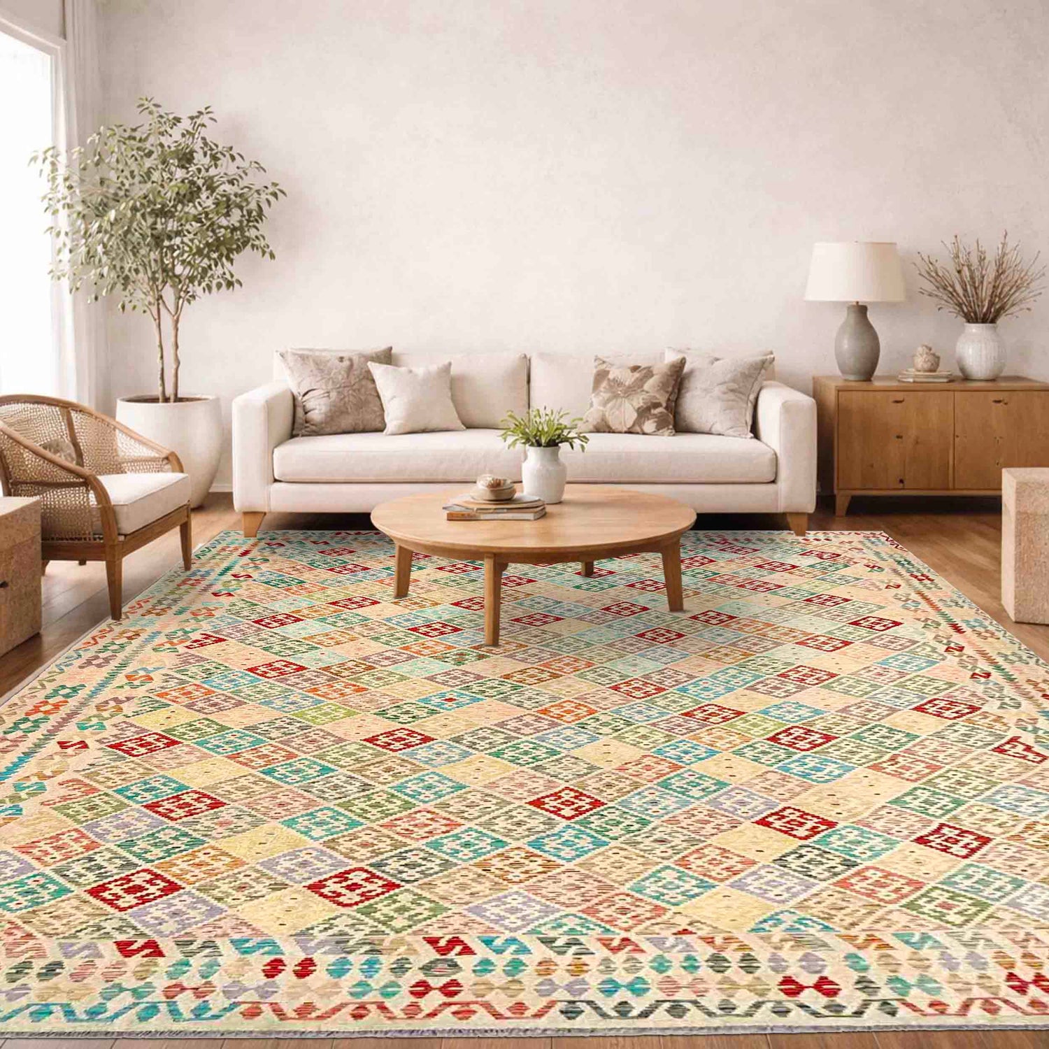 Handmade Vegetable Kilim 13' 11" x 19' 8" (ft) - No. Y39308