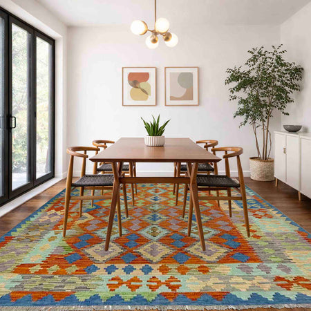 Handmade Vegetable Kelim 5' 8" x 7' 8" (ft) - No. Y39313
