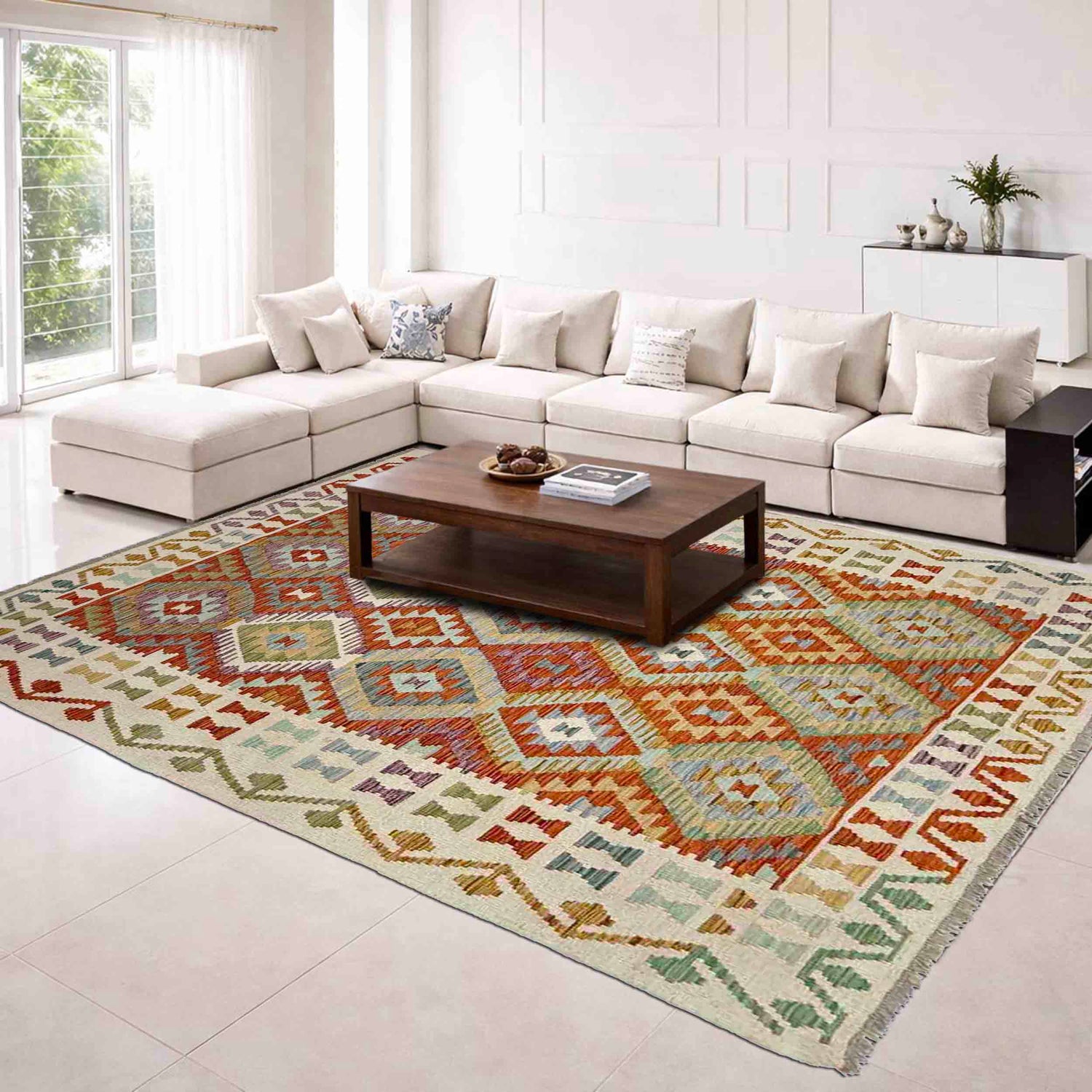 Handmade Vegetable Kilim 5' 9" x 8' 0" (ft) - No. Y39314