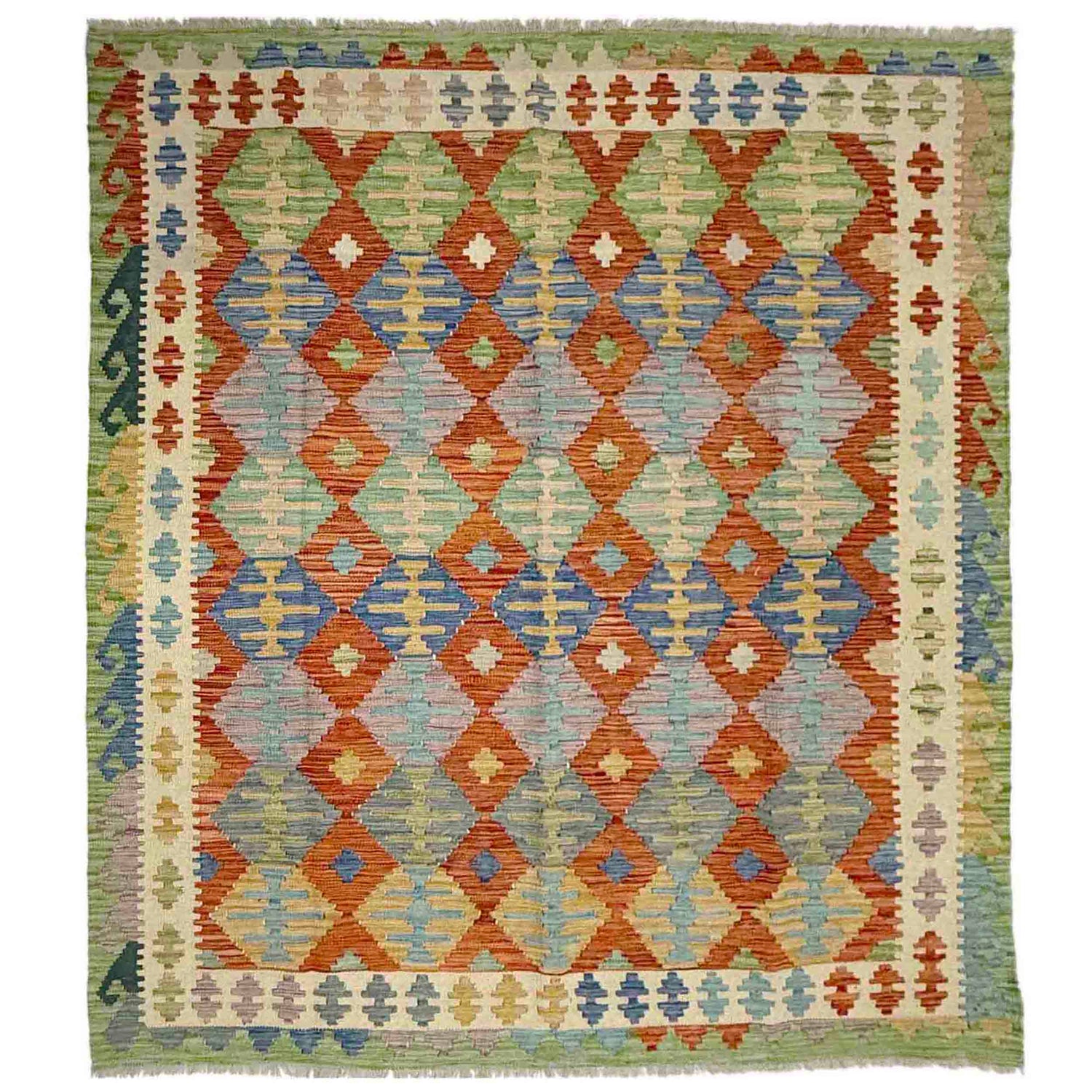 Handmade Vegetable Kelim 6' 0" x 7' 5" (ft) - No. Y39317
