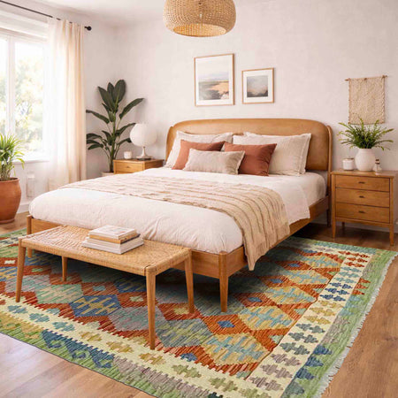 Handmade Vegetable Kelim 6' 0" x 7' 5" (ft) - No. Y39317