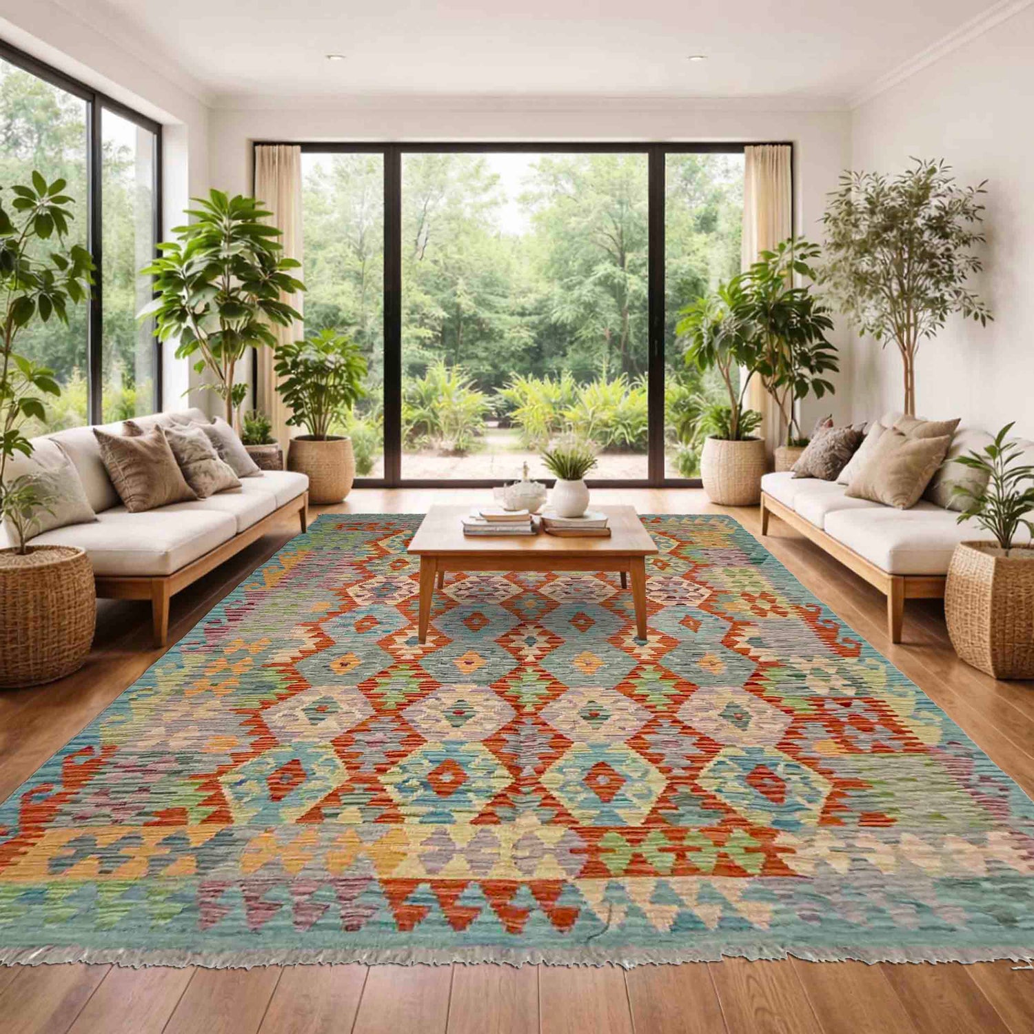 Handmade Vegetable Kelim 5' 10" x 8' 1" (ft) - No. Y39319