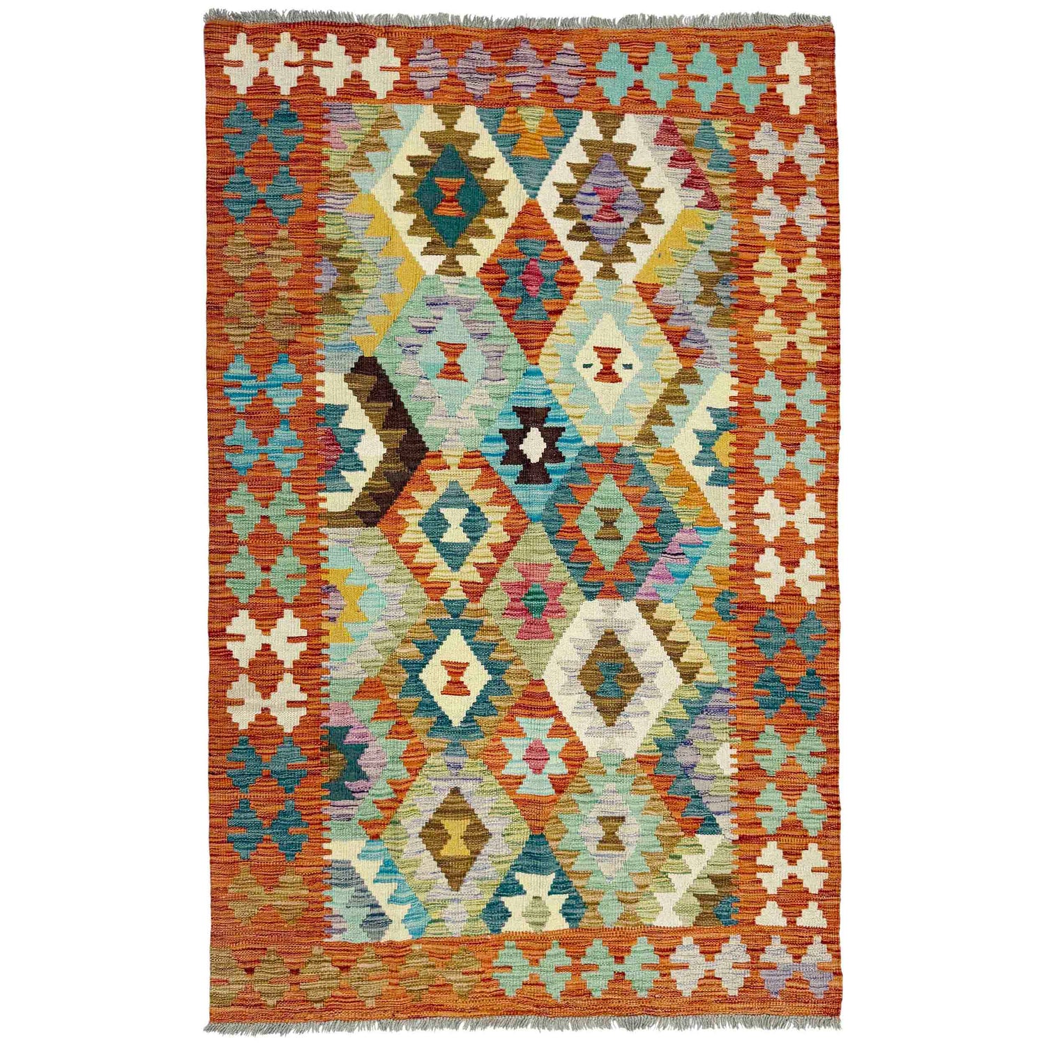 Handmade Vegetable Kelim 3' 11" x 6' 3" (ft) - No. Y39320