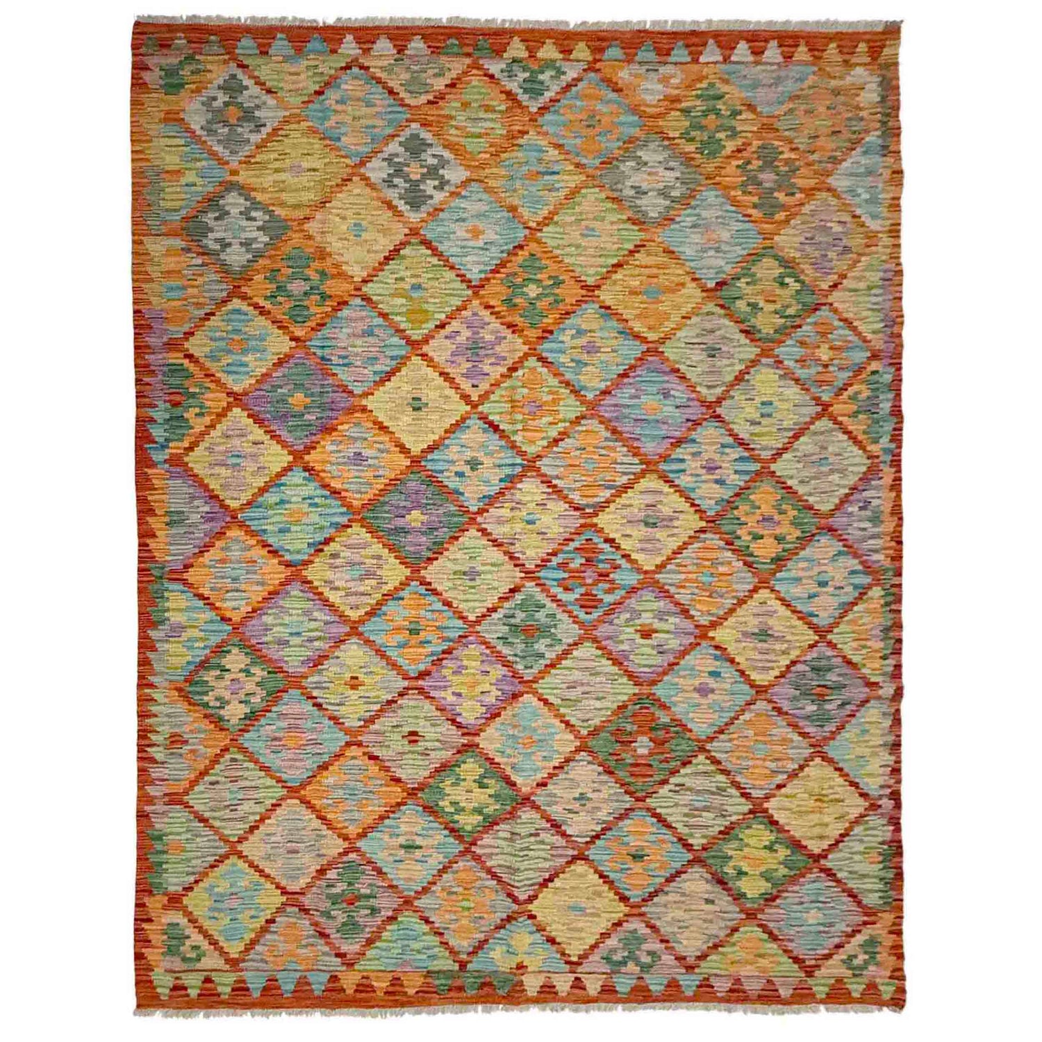 Handmade Vegetable Kelim 5' 9" x 8' 2" (ft) - No. Y39328