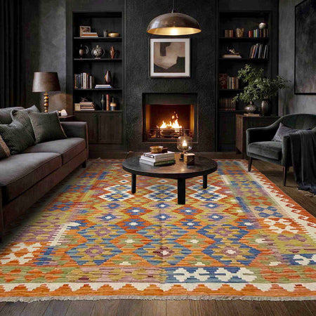 Handmade Vegetable Kilim 5' 8" x 7' 9" (ft) - No. Y39329