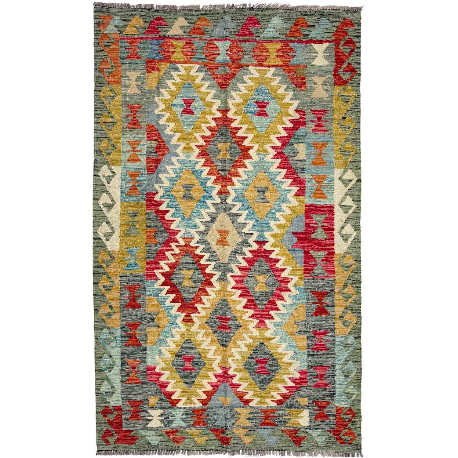 Handmade Vegetable Kilim 4' 0" x 6' 10" (ft) - No. Y39344