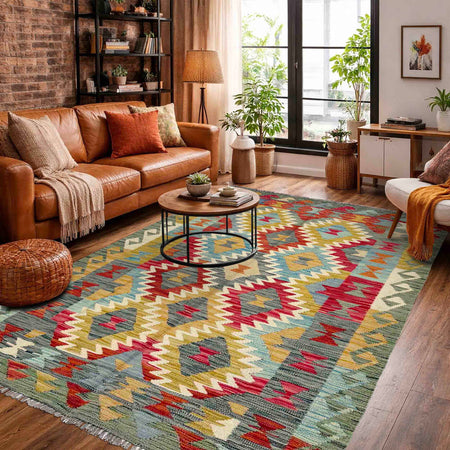 Handmade Vegetable Kilim 4' 0" x 6' 10" (ft) - No. Y39344