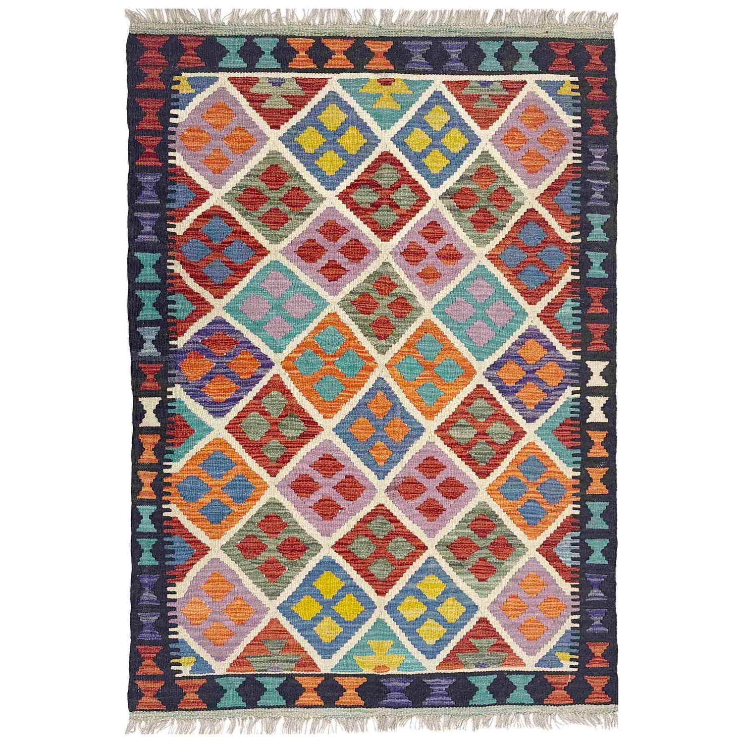 Handmade Vegetable Kilim 3' 5" x 5' 1" (ft) - No. Y39355