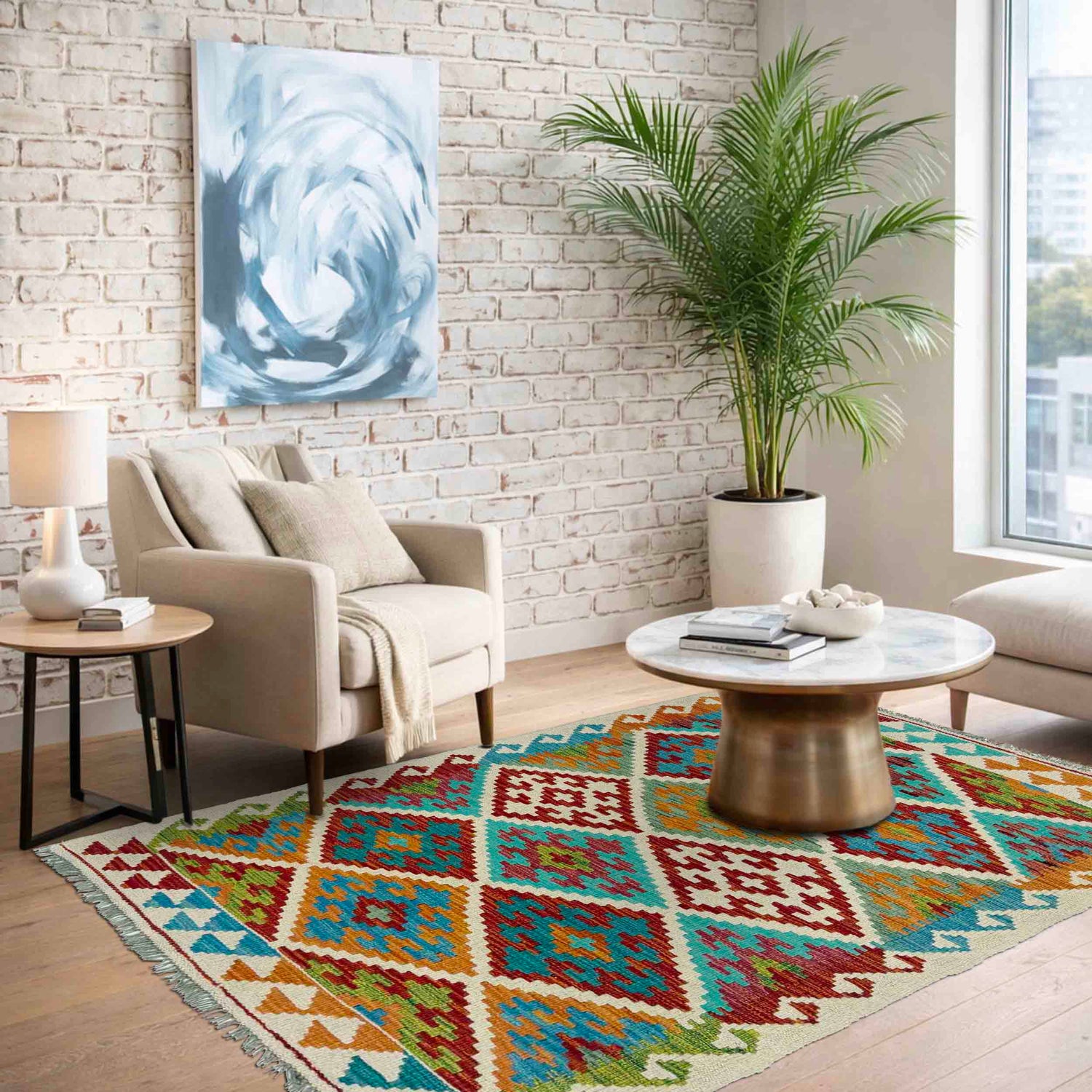 Handmade Vegetable Kilim 3' 0" x 4' 10" (ft) - No. Y39357