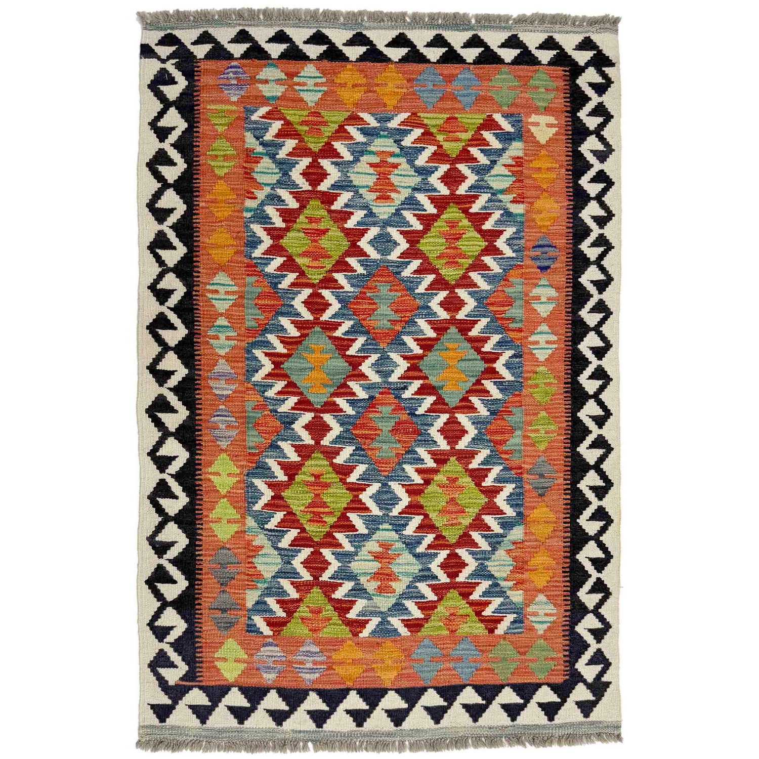 Handmade Vegetable Kelim 3' 3" x 4' 10" (ft) - No. Y39358
