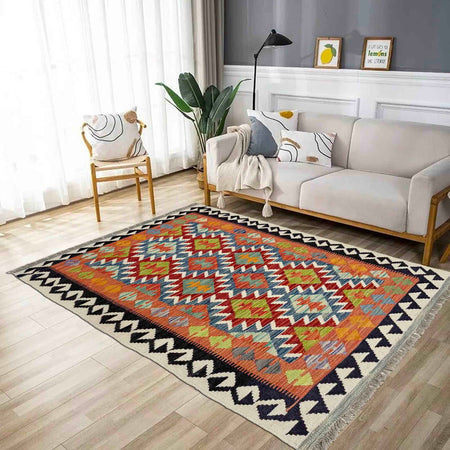 Handmade Vegetable Kelim 3' 3" x 4' 10" (ft) - No. Y39358