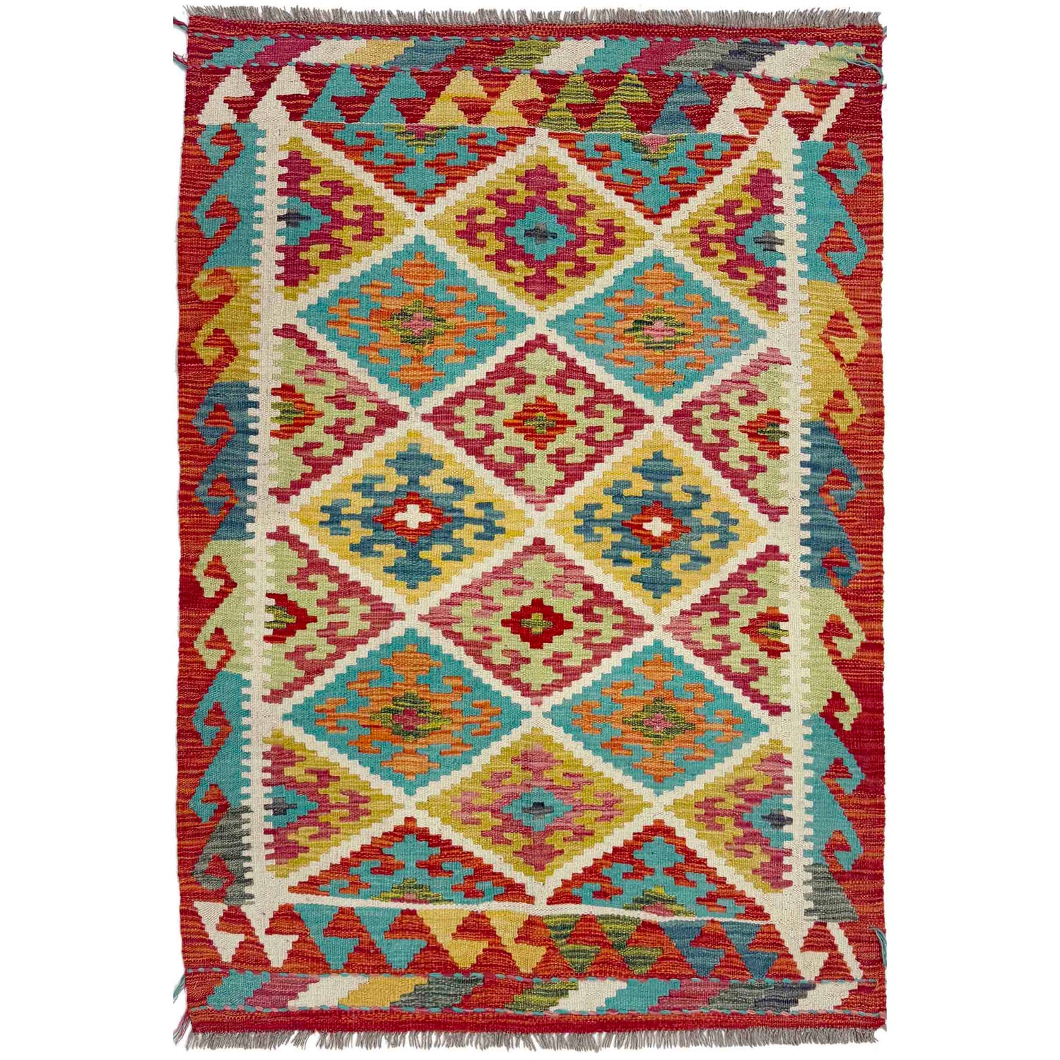Handmade Vegetable Kilim 3' 3" x 4' 9" (ft) - No. Y39362