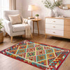 Handmade Vegetable Kilim 3' 3" x 4' 9" (ft) - No. Y39362