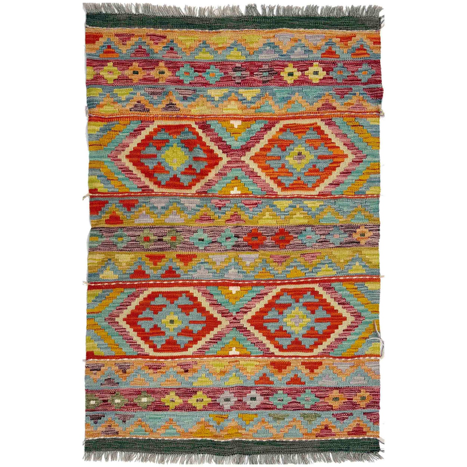 Handmade Vegetable Kelim 3' 3" x 4' 11" (ft) - No. Y39369