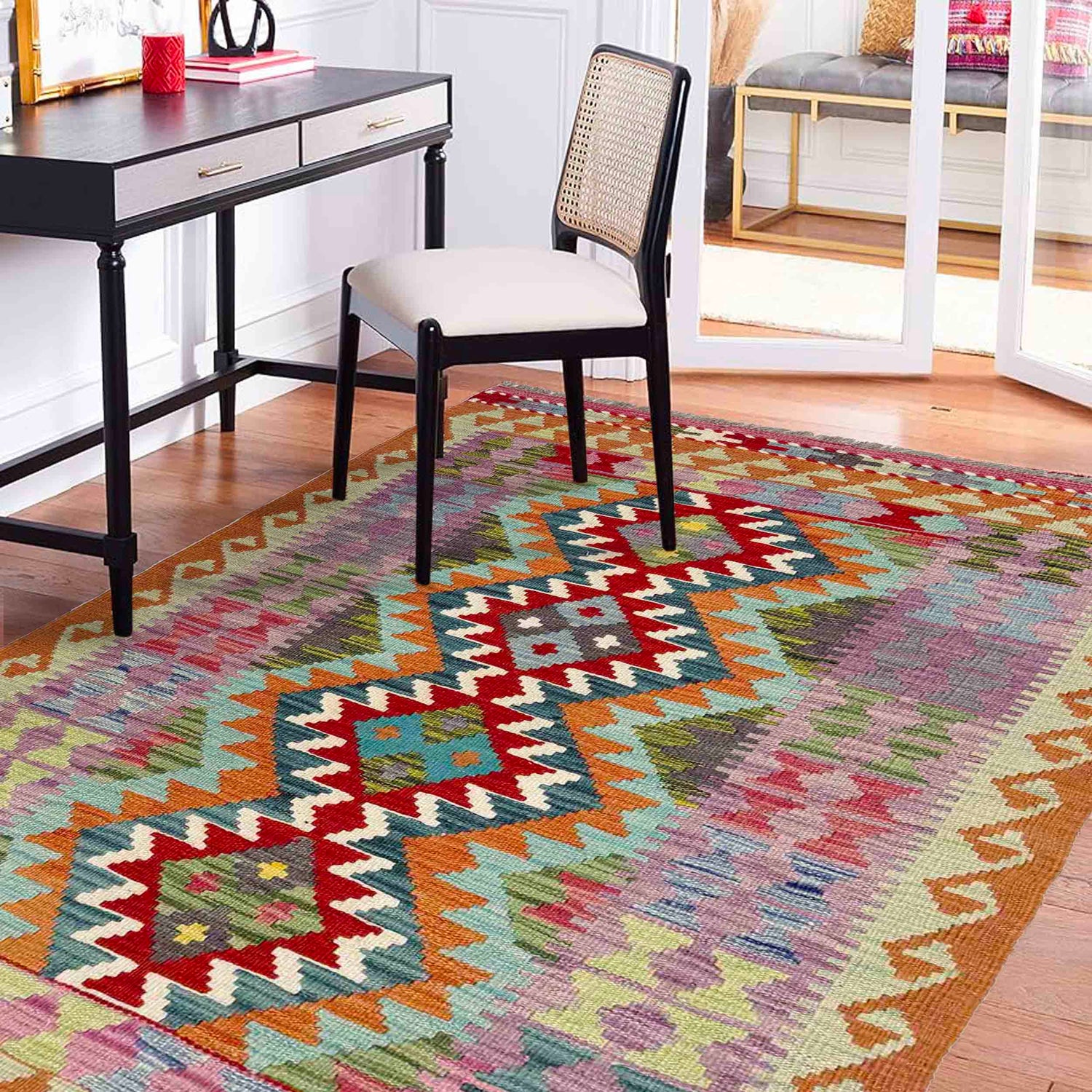 Handmade Vegetable Kilim 3' 0" x 4' 11" (ft) - No. Y39373