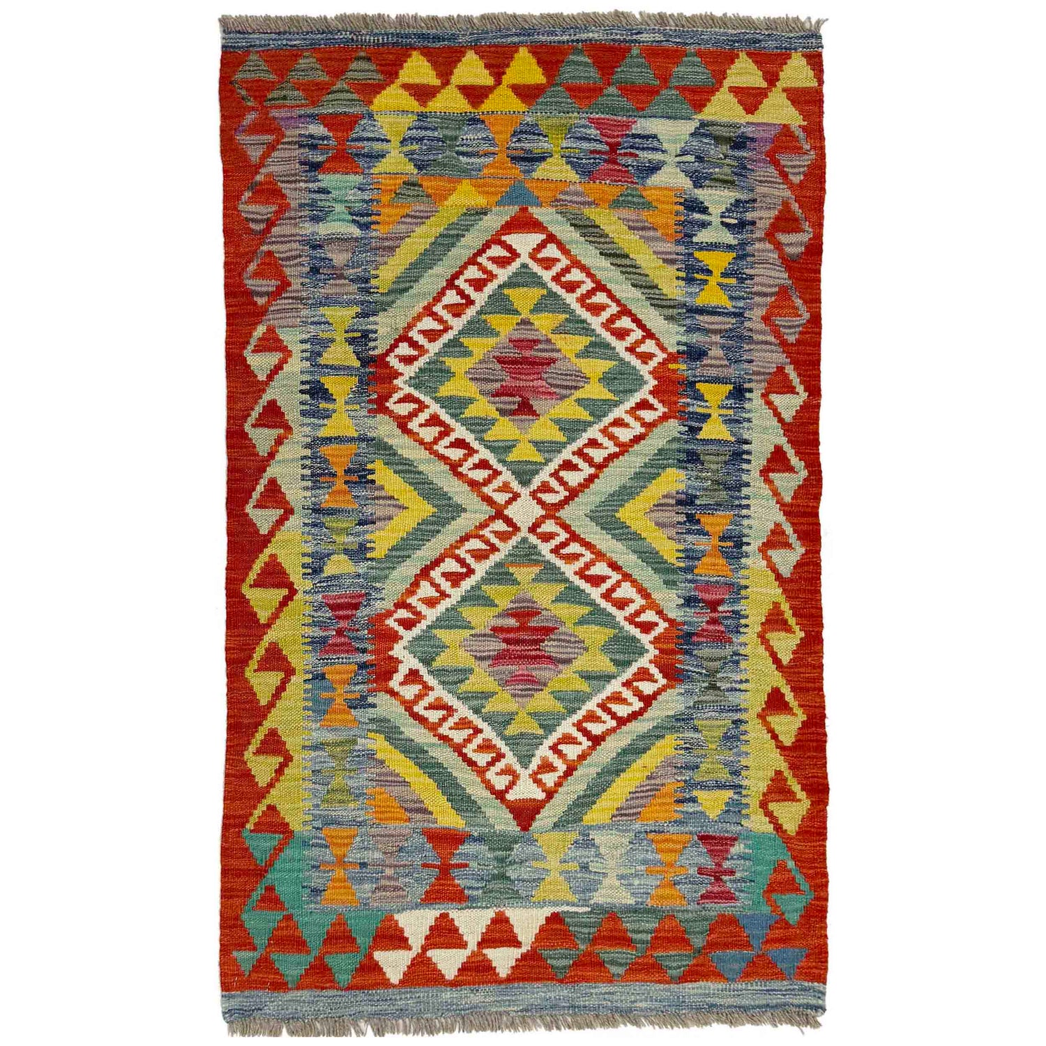 Handmade Vegetable Kilim 2' 7" x 4' 3" (ft) - No. Y39376