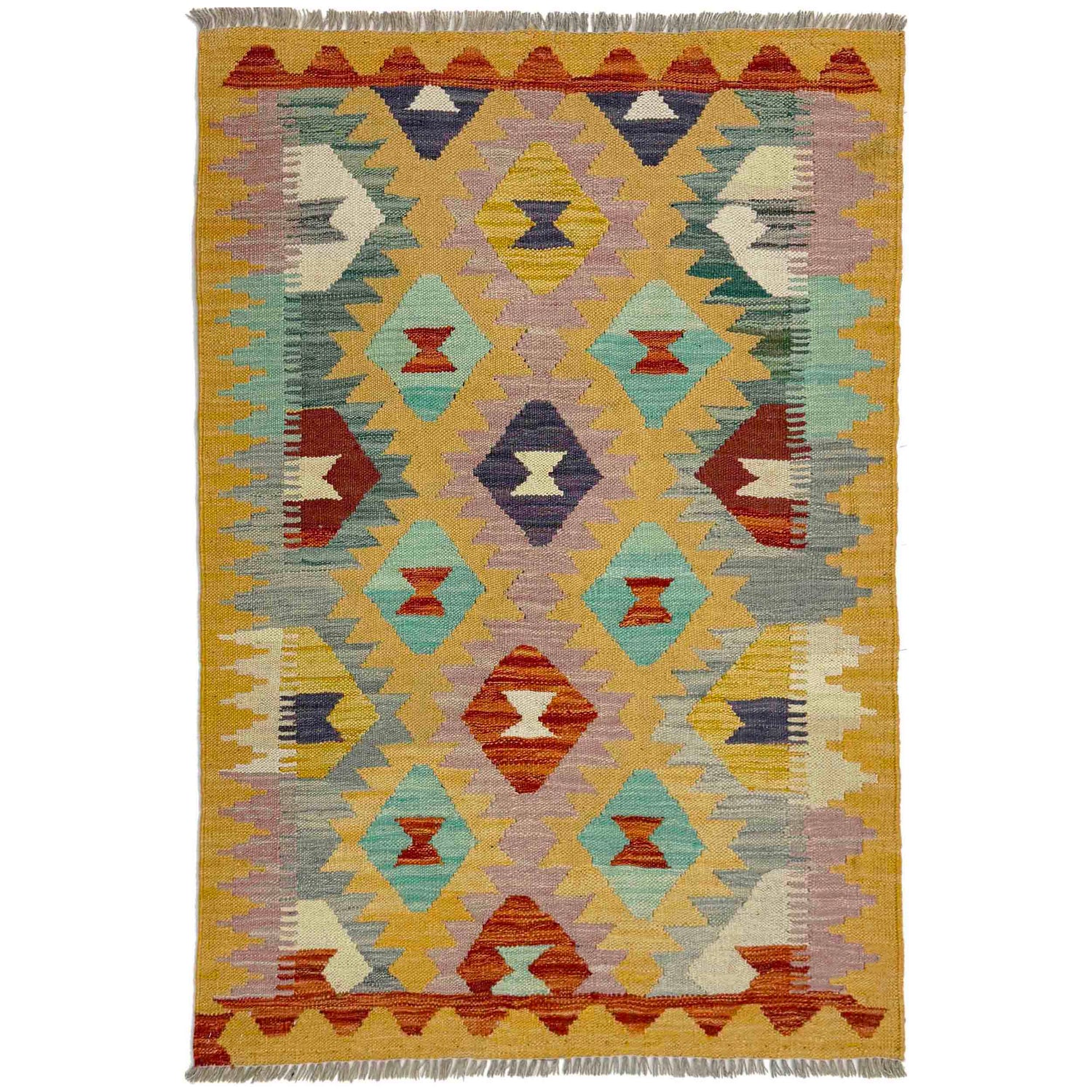 Handmade Vegetable Kilim 2' 10" x 4' 2" (ft) - No. Y39377
