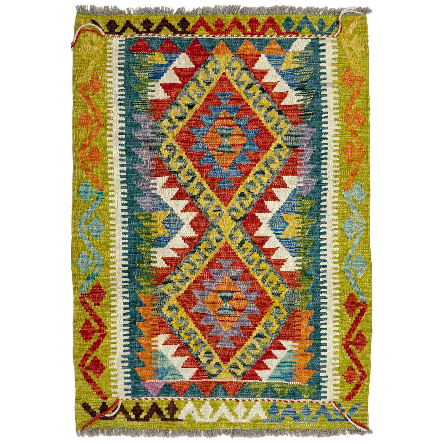Handmade Vegetable Kelim 2' 11" x 4' 3" (ft) - No. Y39378