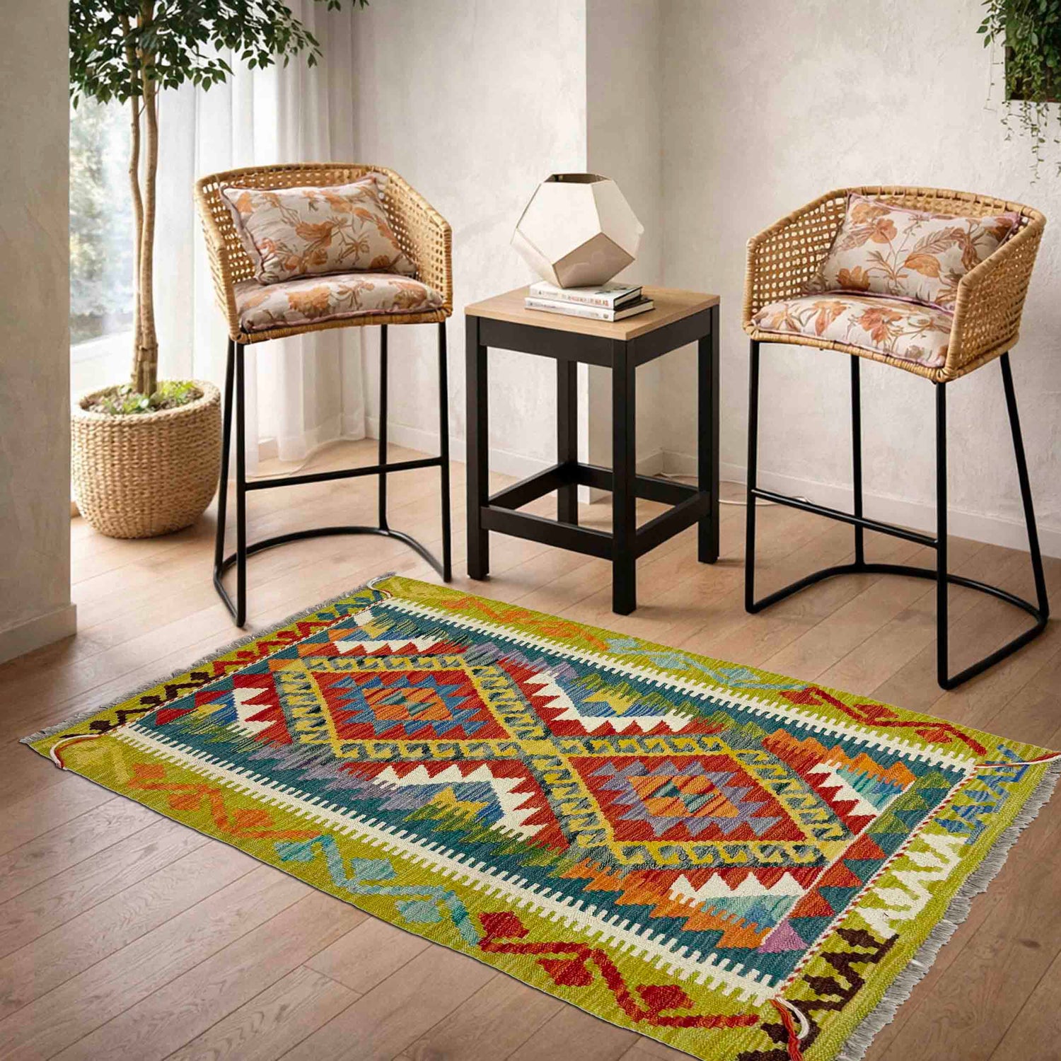 Handmade Vegetable Kelim 2' 11" x 4' 3" (ft) - No. Y39378