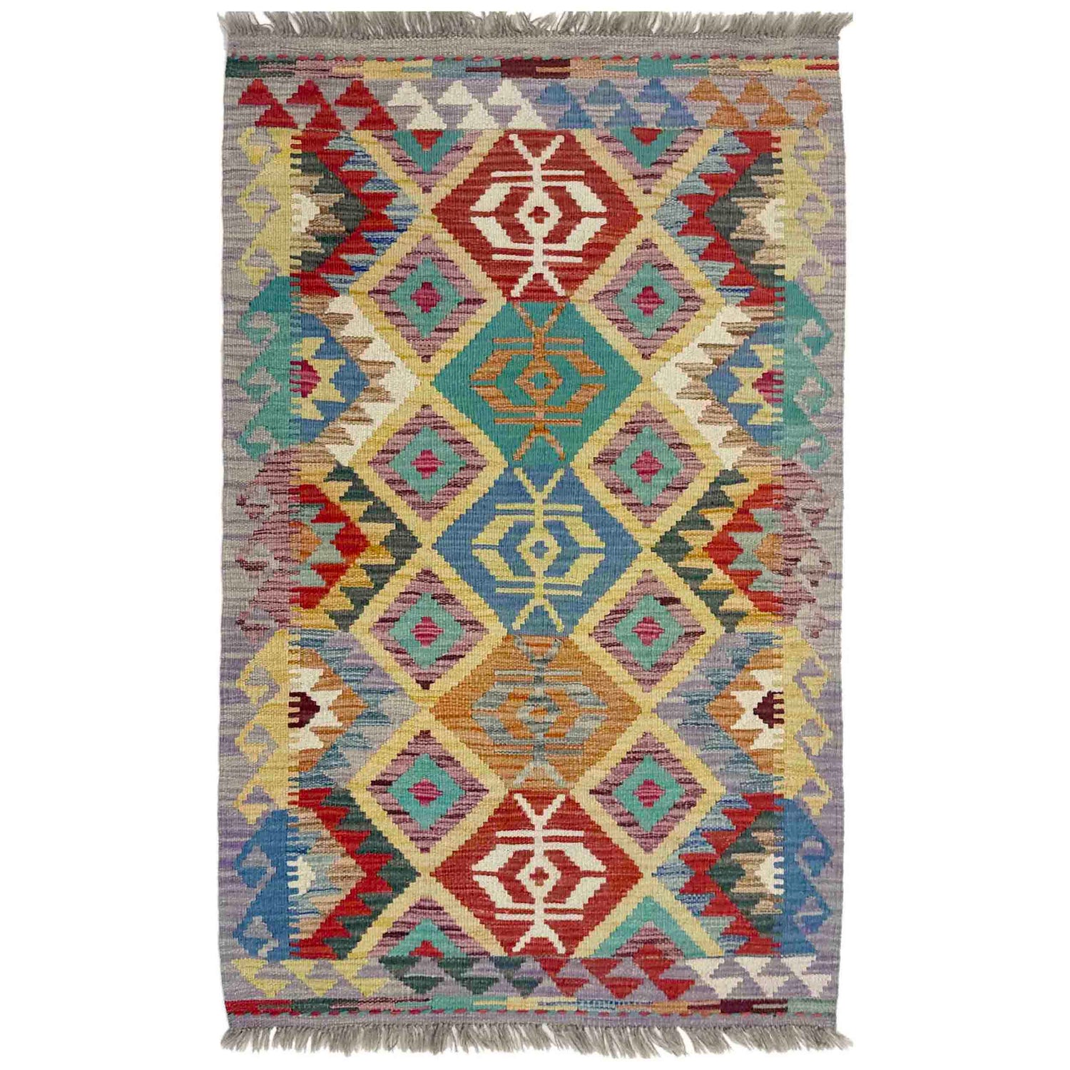 Handmade Vegetable Kelim 2' 7" x 4' 3" (ft) - No. Y39381