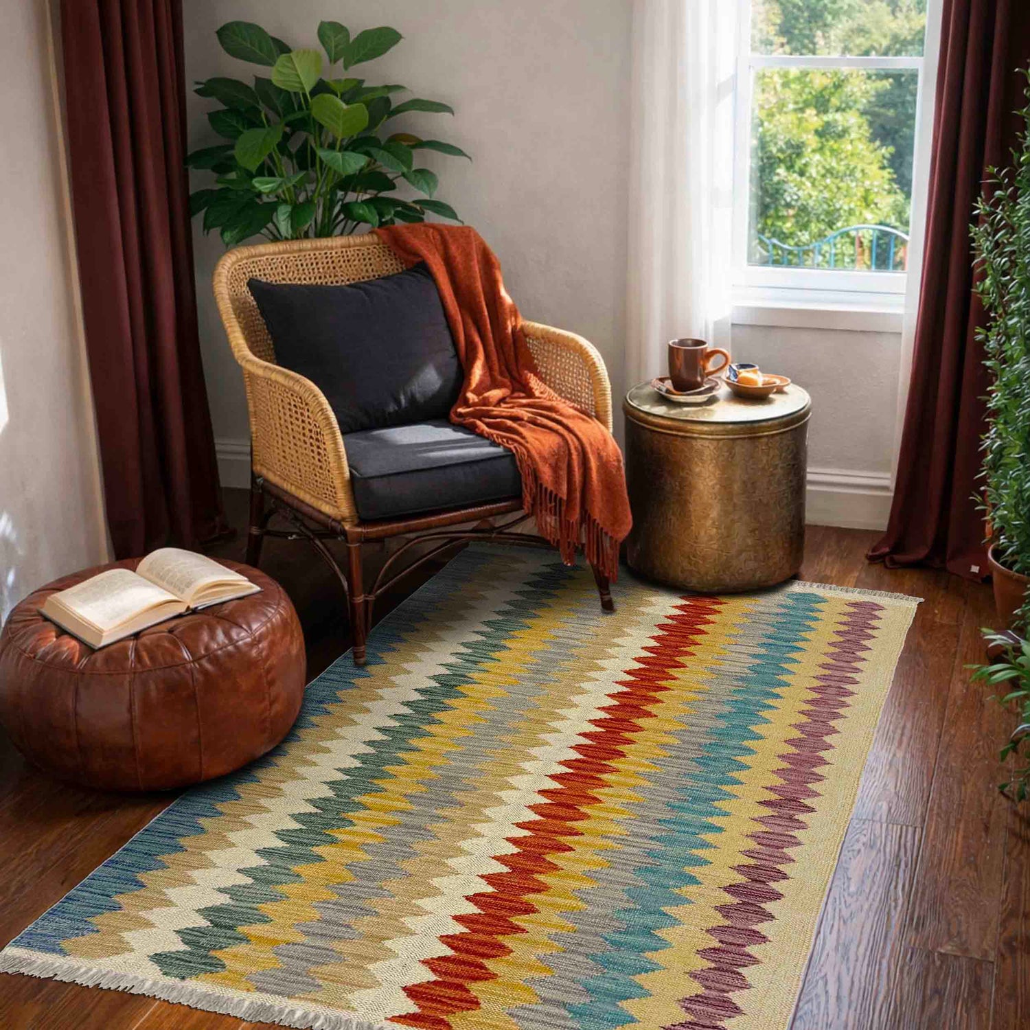 Handmade Vegetable Kilim 2' 7" x 4' 3" (ft) - No. Y39382