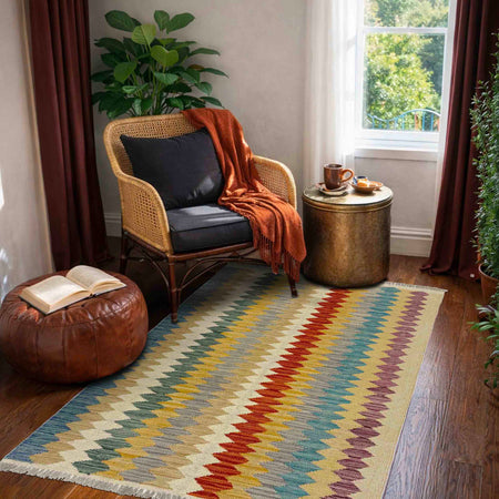 Handmade Vegetable Kilim 2' 7" x 4' 3" (ft) - No. Y39382